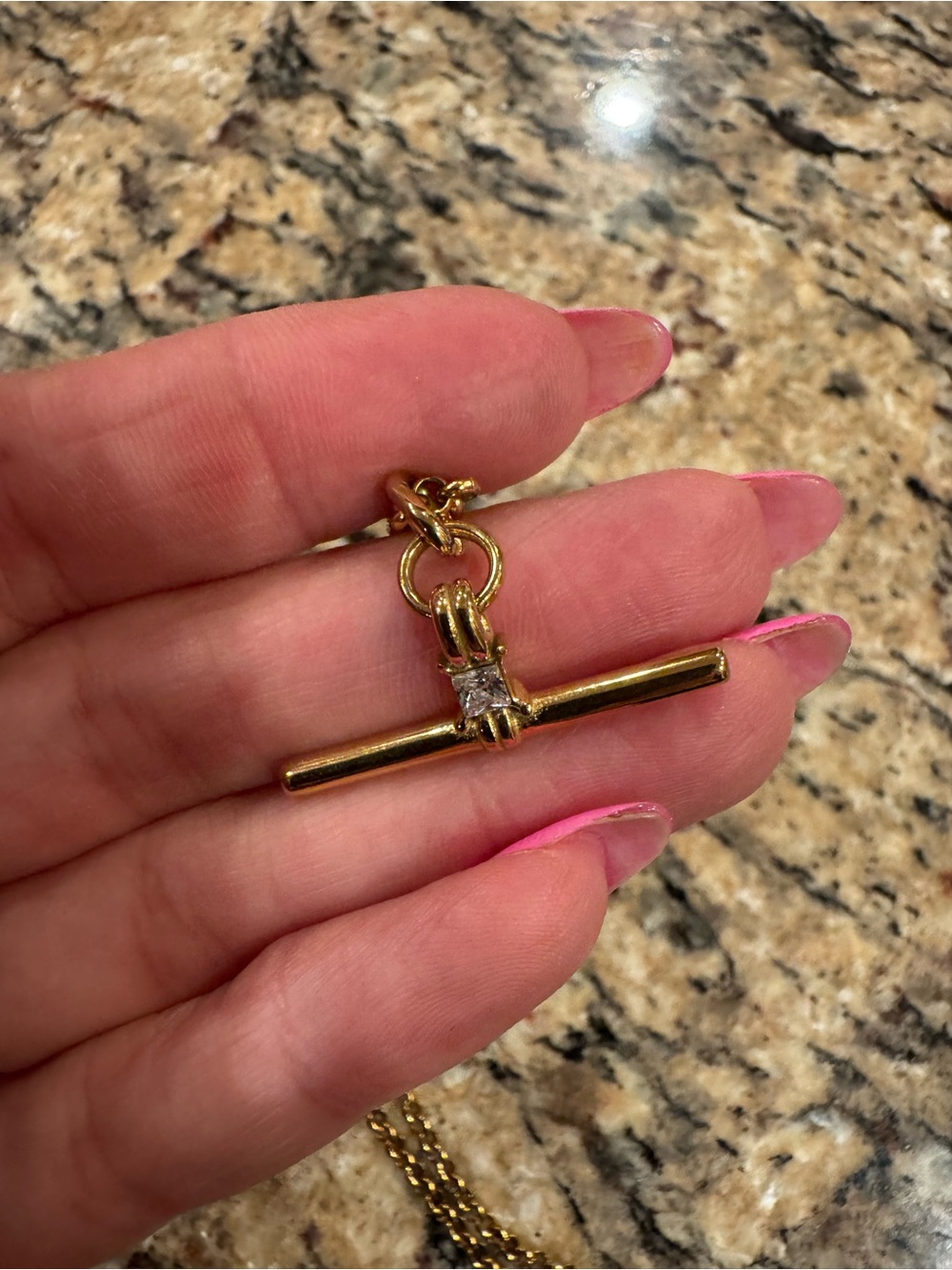 Gold Bar Toggle Necklace Pendant - Unbranded